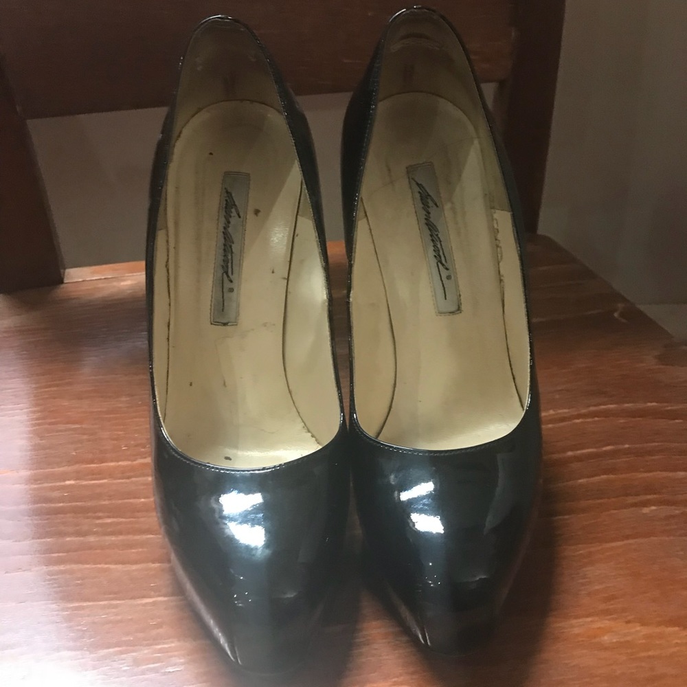 Brian Atwood Maniac Black Patent high heel pump